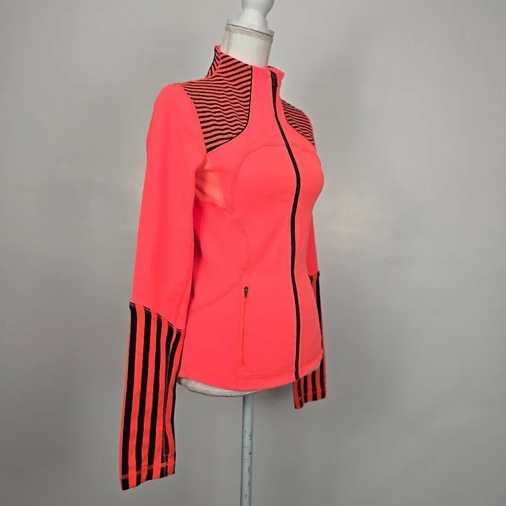 Lululemon Forme Full Zip Jacket Light Flare Classic Stripe Size 6